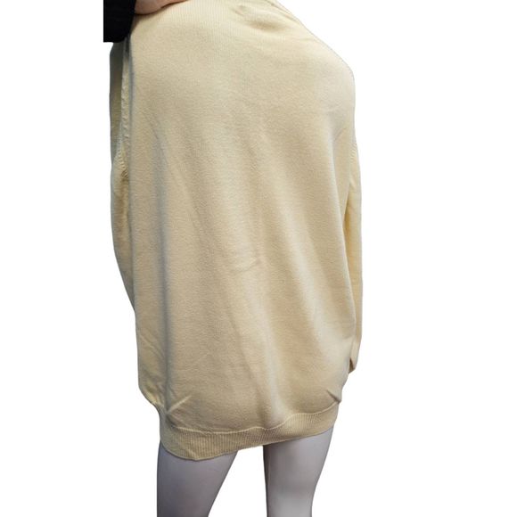 LL Bean Yellow V Neck Sweater Sz XL Cotton Soft Classic Fall Winter - Picture 7 of 10